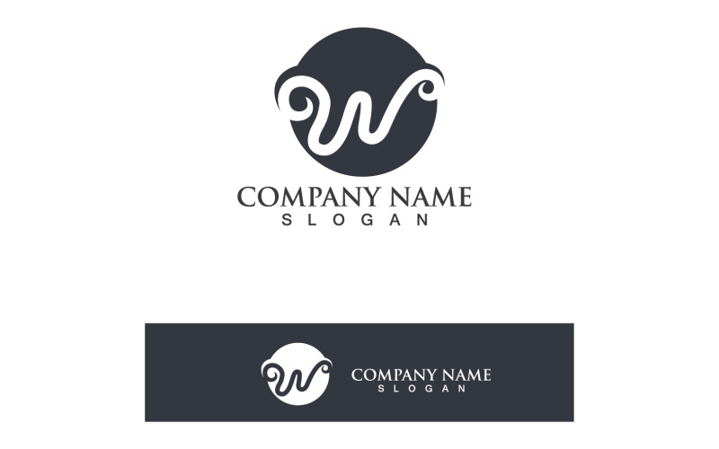 W biznes list Logo wektor Element V2