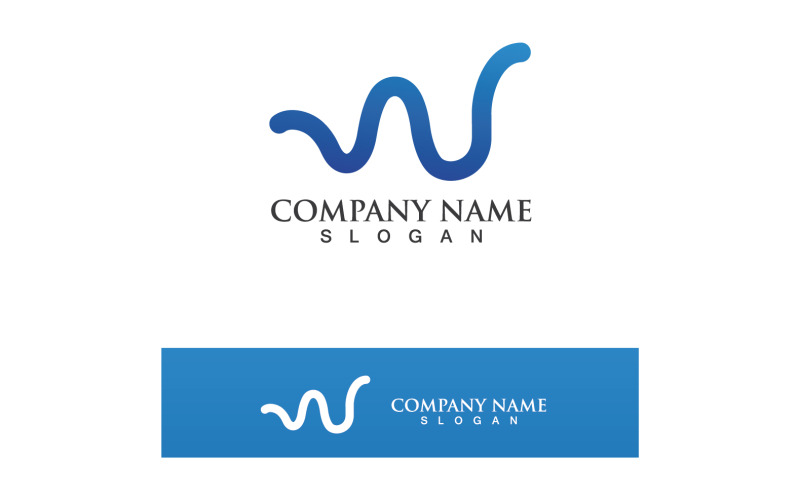 W Business Letter Logo Vector Element V8