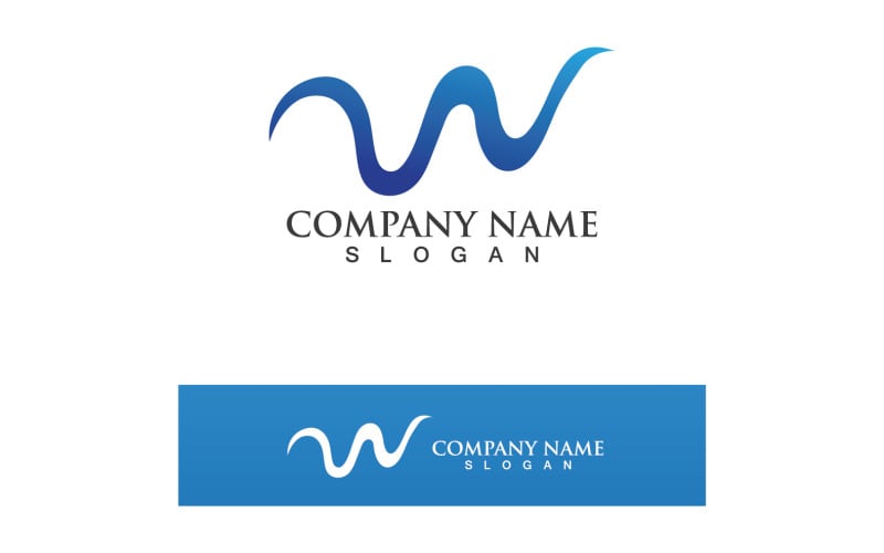 W Lettre d'affaires Logo Vector Element V7