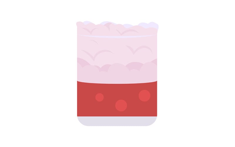 Bebida de ponche en elemento de vector de color semi plano de vidrio
