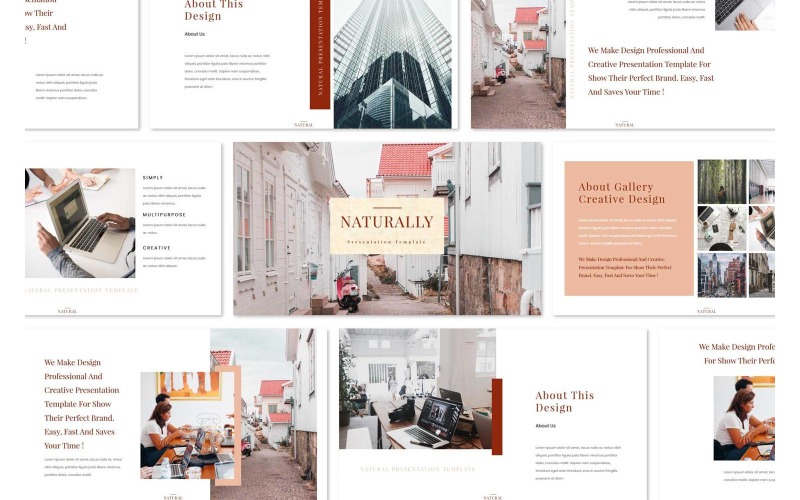 Natuurlijk multifunctionele PowerPoint-presentatiesjabloon