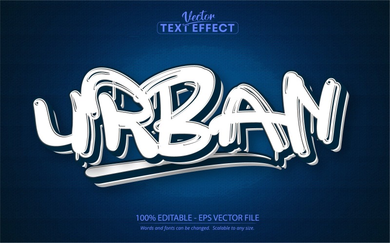Urban - редактируемый текстовый эффект, стиль текста граффити, графическая иллюстрация