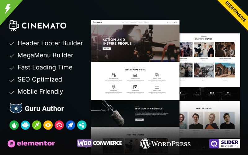 Cinemato - 电影工作室和电影制作者 WordPress 主题