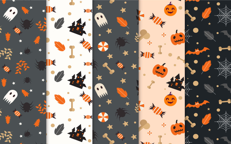 Halloween mönster på mörk bakgrund