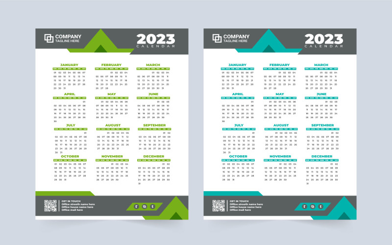 2023 Minimal Calendar Design Vector #272353 - TemplateMonster