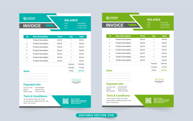 Payment receipt and business voucher - TemplateMonster