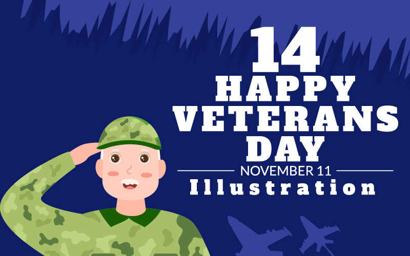 14 День ветеранів дизайн ілюстрації