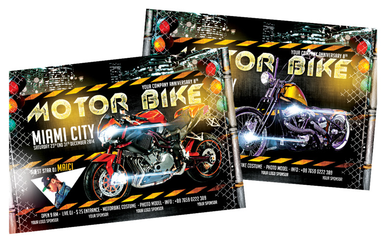 Moto Flyer I plantilla horizontal