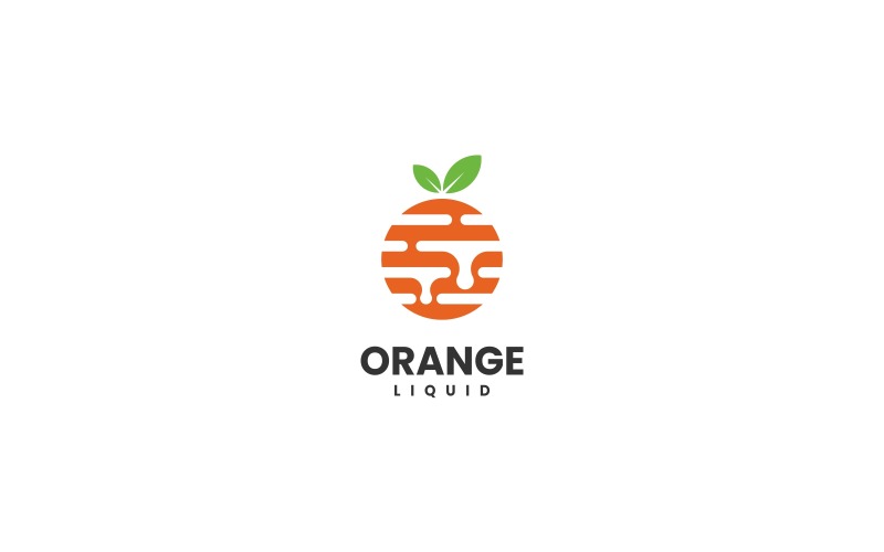 Oranje Vloeibare Kleur Logo Stijl