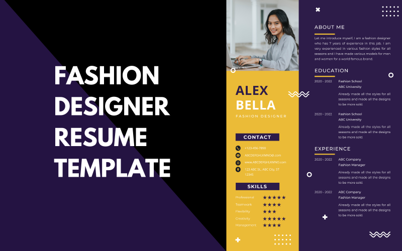 Resume Template of Fashion Designer Complete Professional CV Resume