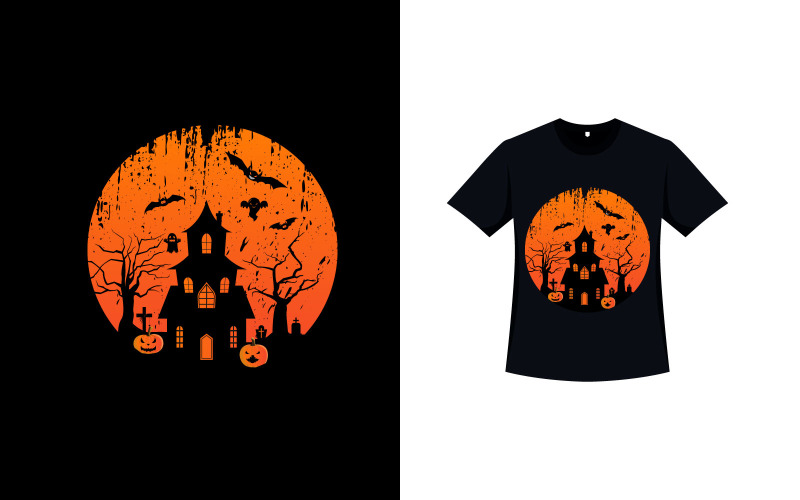 Scary Halloween Tshirt Vector Design TemplateMonster