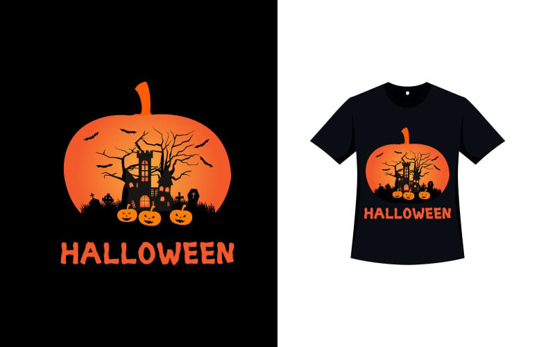 Ужасающий дизайн футболки на Хэллоуин