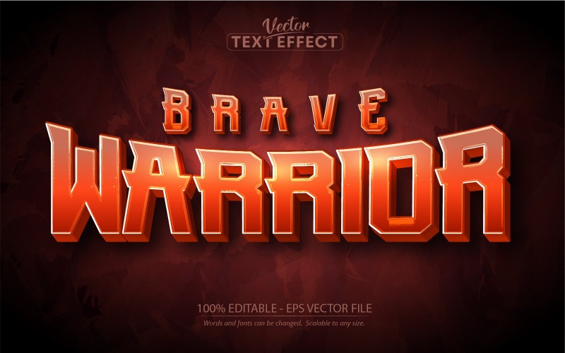 Brave Warrior - Effet de texte modifiable, style de texte médiéval, illustration graphique