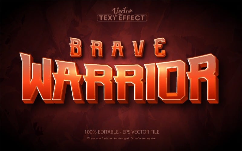 Brave Warrior - redigerbar texteffekt, medeltida textstil, grafikillustration