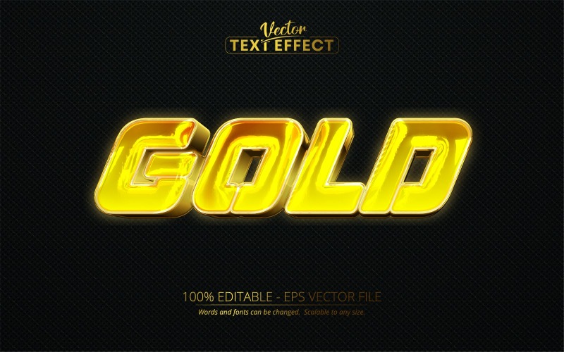 Goud - bewerkbaar teksteffect, glanzende en luxe gouden tekststijl, grafische illustratie
