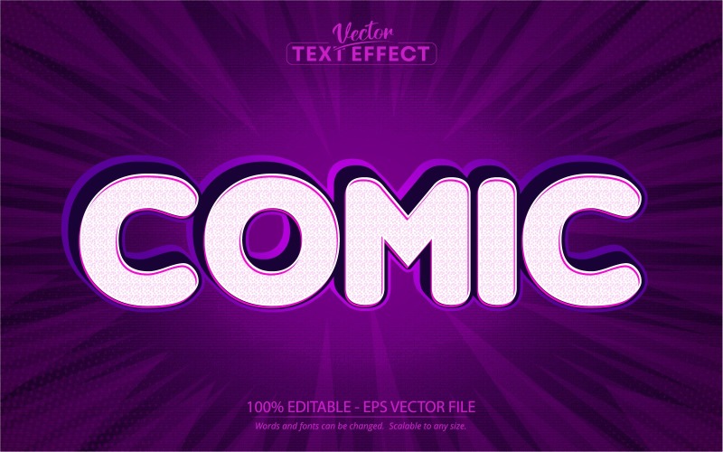 Komiks - upravitelný textový efekt, styl komiksu a kresleného textu, ilustrace grafiky