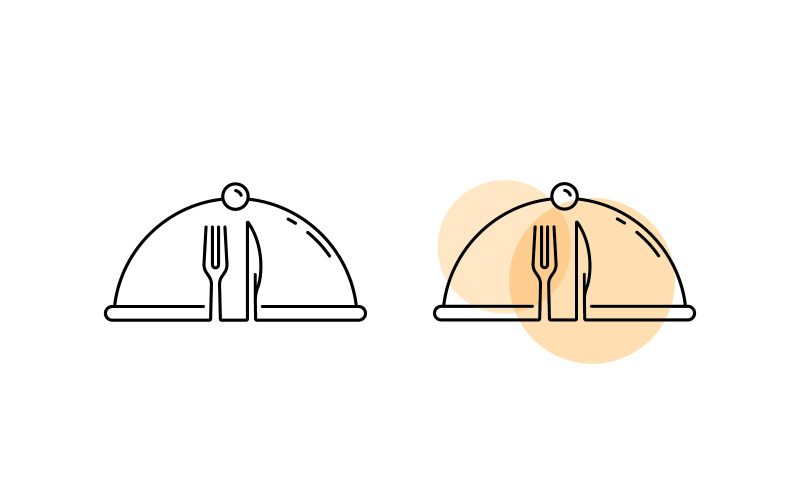 Логотип ресторану зі значком ложки та виделки V2