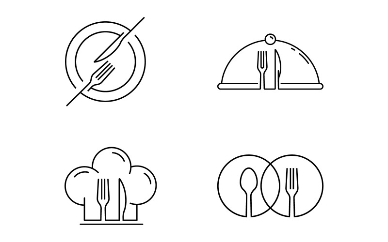 Restaurantlogo met lepel en vorkpictogram V5