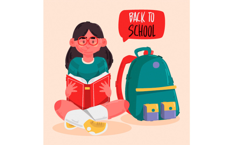 Retour à l'école avec illustration étudiante