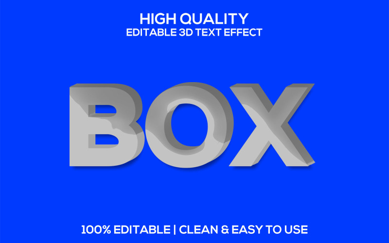 Boîte | Style de texte de boîte 3D | Boîte Effet de texte Psd modifiable | Style De Police Psd Boîte Moderne