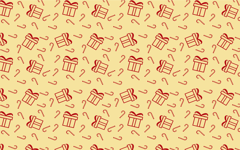 Christmas pattern on golden background