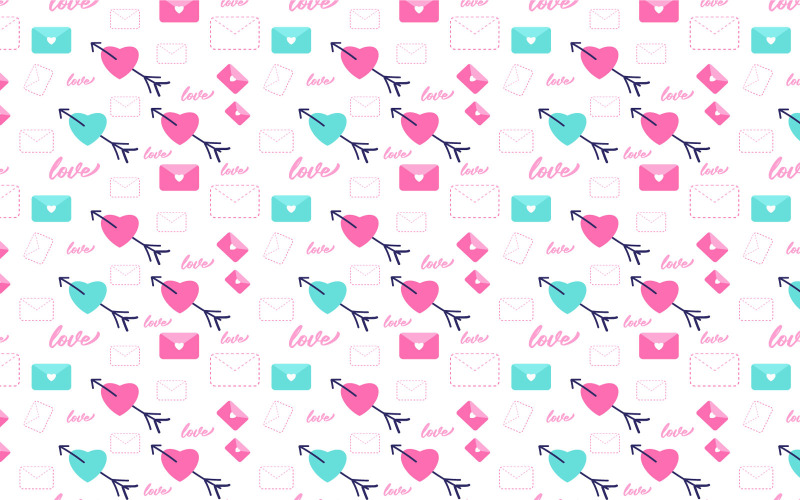 Joli motif d'amour avec des formes de coeur