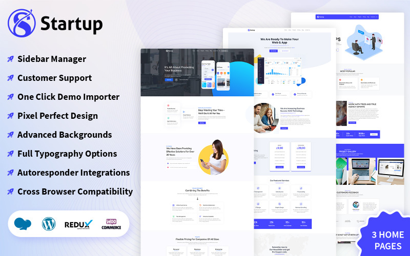 Nieuw Startup Business WordPress-thema