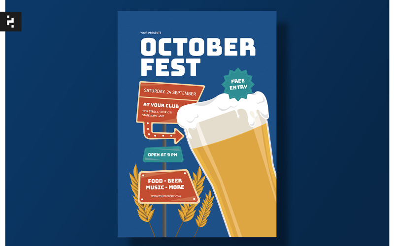 Oktoberfest-Flyer-Vorlage