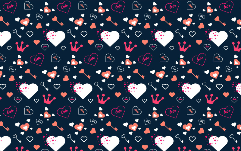 Repetindo o vetor de decoração de padrão de amor