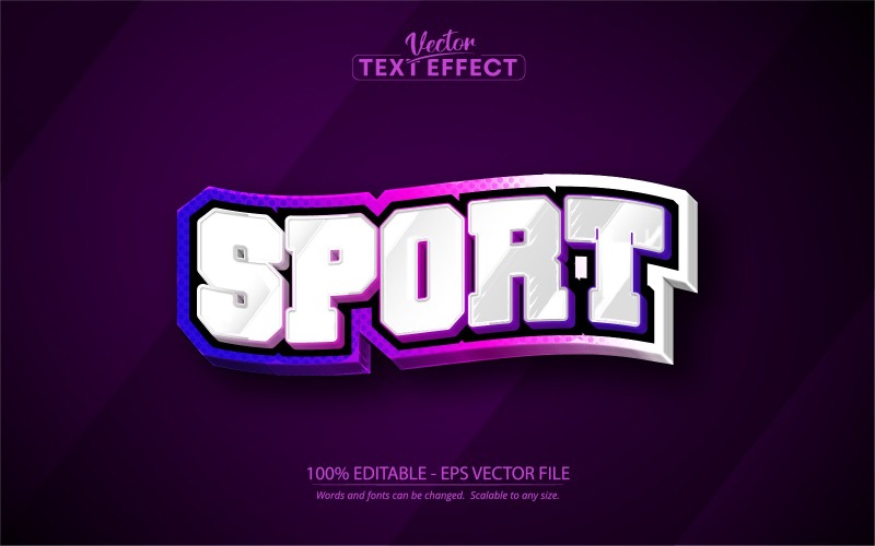 Sport - Bearbeitbarer Texteffekt, Basketballteam und Sporttextstil, Grafikillustration