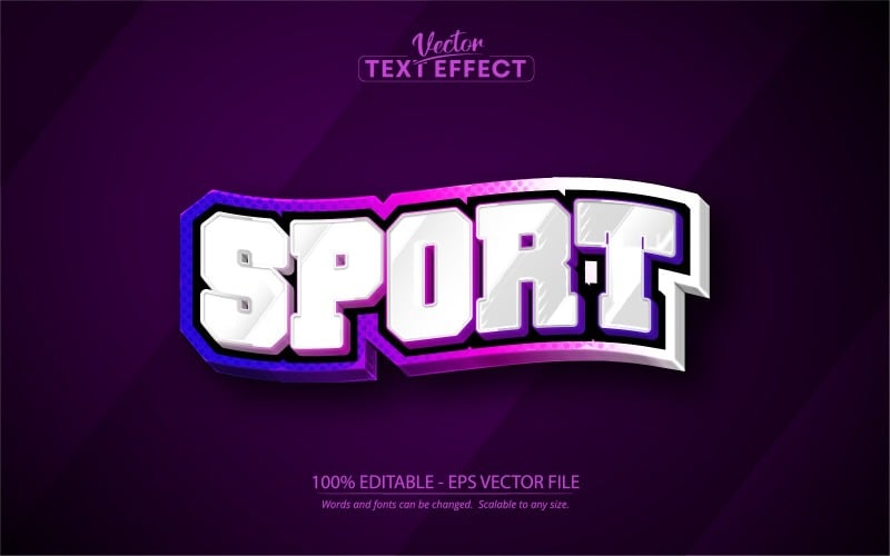 Спорт - текстовий ефект, який можна редагувати, стиль тексту баскетбольної команди та спорту, графічна ілюстрація