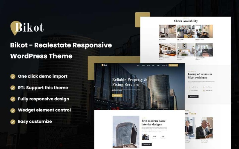 Bikot – адаптивна тема WordPress для нерухомості