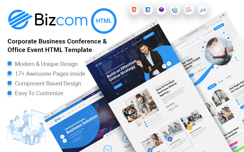 Bizcom - HTML-шаблон корпоративного делового офиса