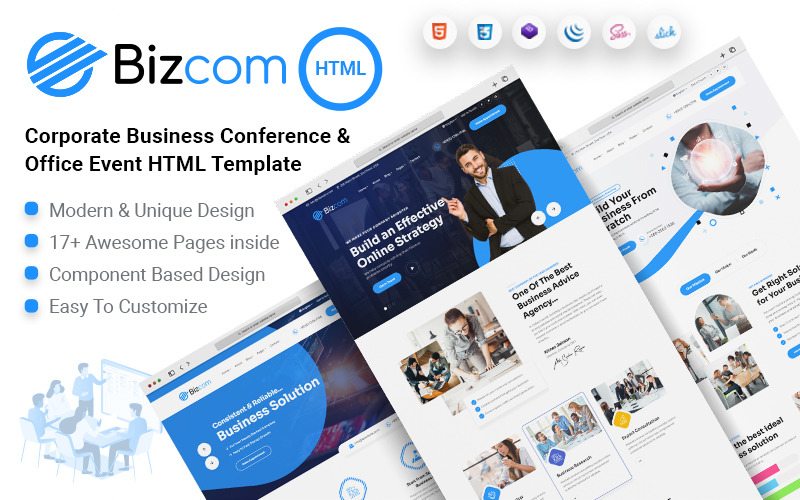 Bizcom - Modèle HTML d'événement de bureau d'entreprise