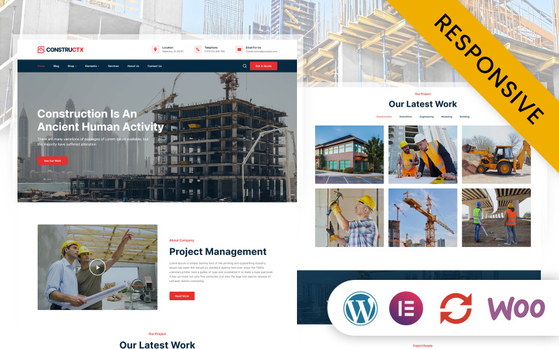 Constructx — тема Elementor для WordPress, посвященная строительству и архитектуре