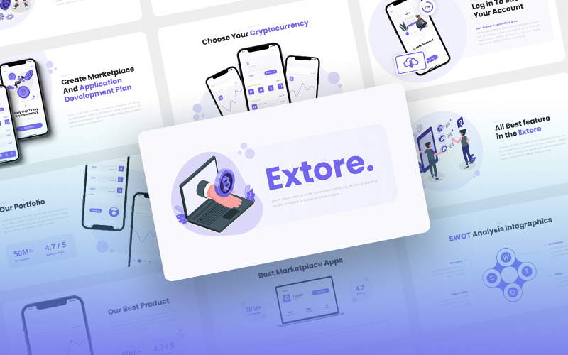 Extore - Mobile App & SAAS-PowerPoint-Vorlage