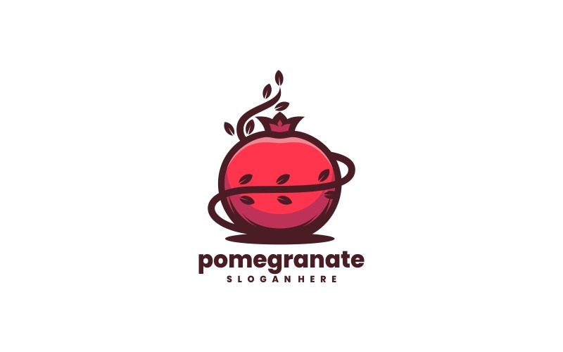 Granatapfel einfacher Logo-Stil