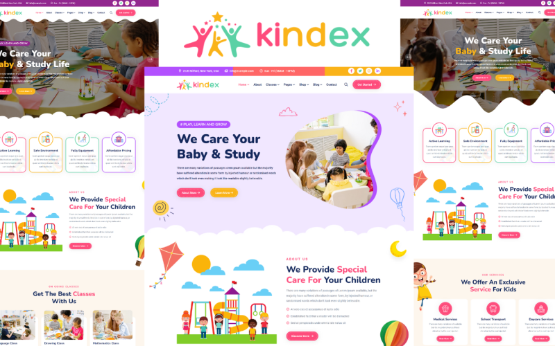 Kindex - Anaokulu ve Bebek Bakımı HTML5 Şablonu
