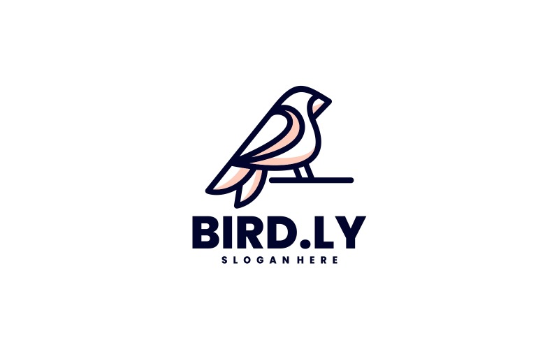 Logo de mascotte simple d'oiseau Vol.5