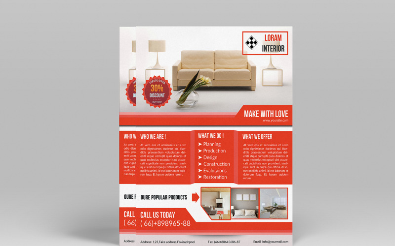 Modèle de Flyer d'entreprise intérieure