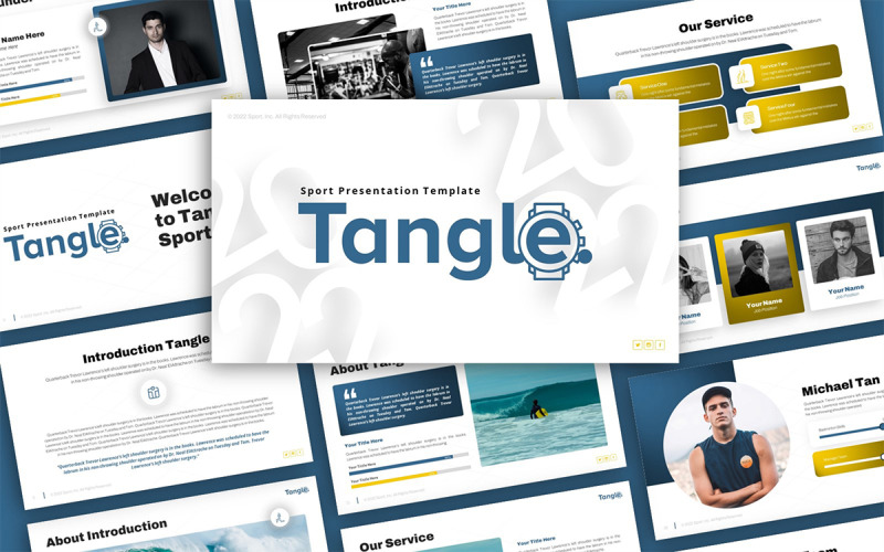 Modello di presentazione PowerPoint multiuso Tangle Sport