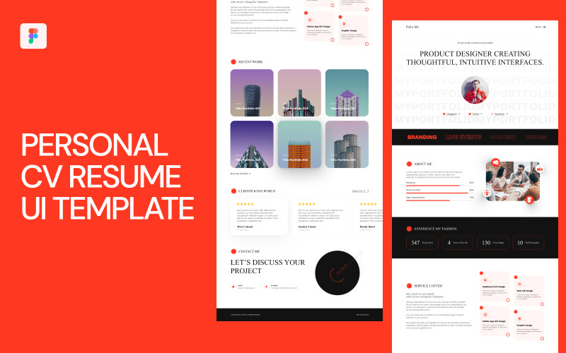 Personal CV Resume UI Template #272733 - TemplateMonster
