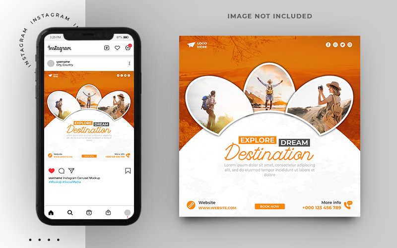 Social Media Tour Agency Instagram-Post-Banner-Vorlage