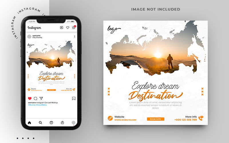Social Media Travel Post Banner sablon Design