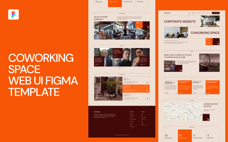 Coworking Space UI Figma sablon