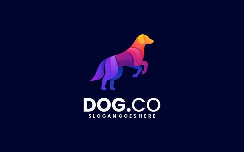 Hond Gradiënt Kleurrijk Logo 1