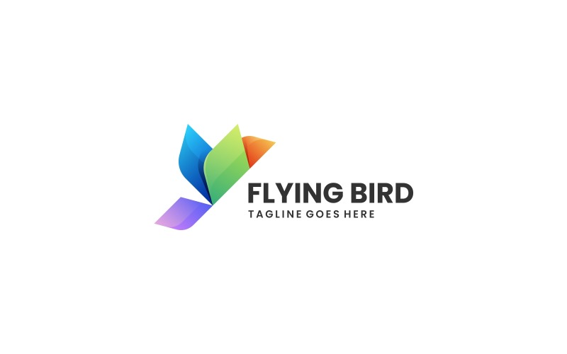 Fly Bird Gradiënt Kleurrijke Logo Stijl