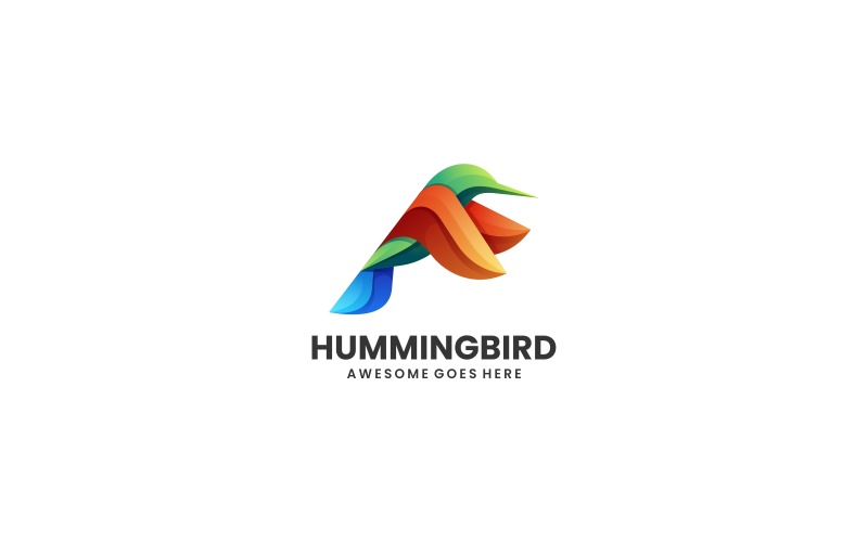 Kolibřík Přechod barevné Logo Design