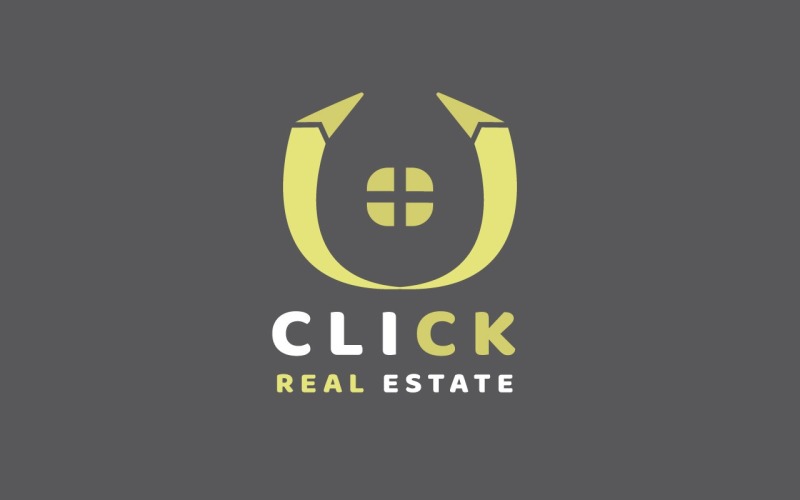 Modello di progettazione del logo immobiliare di clic creativo