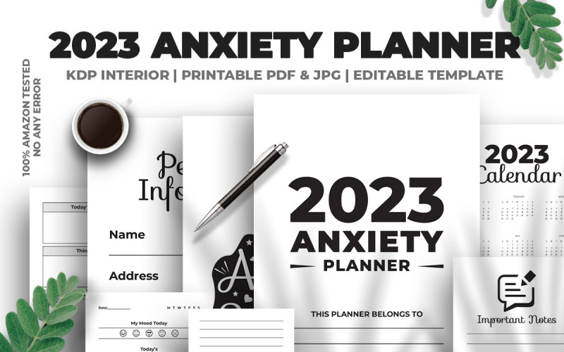Planejador de ansiedade 2023 KDP Interior